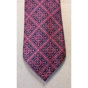 Vintage 1970s NECKTIE  FAT 4" 52 1/2" TIE GROOVY SEARS Pink & Blue Polyester‎